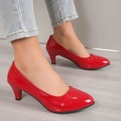 Fashionable, Bold and Beautiful DressWomen Pumps Nude Shallow Mouth Women Shoes New Fashion Office Work Wedding Party Shoes Ladies Low Heel Shoes Summer Heels Woeman