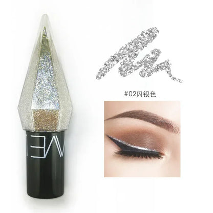 Fashionable, Bold and Beautiful DressDiamond Shiny Eye Liners Eyeshadow Waterproof Silver Rose Gold Color Glitter Sequins Eyeliner Eye Shadow Makeup Beauty Cosmetics