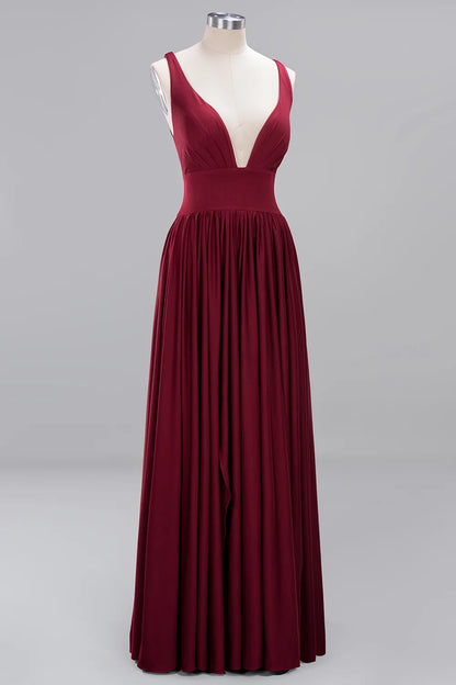 9 Colors Bridesmaid Dress Women 2023 Sister Group Dress Sexy Split V Neck Backless Sleeveless Formal Wedding Evening Party Gowns