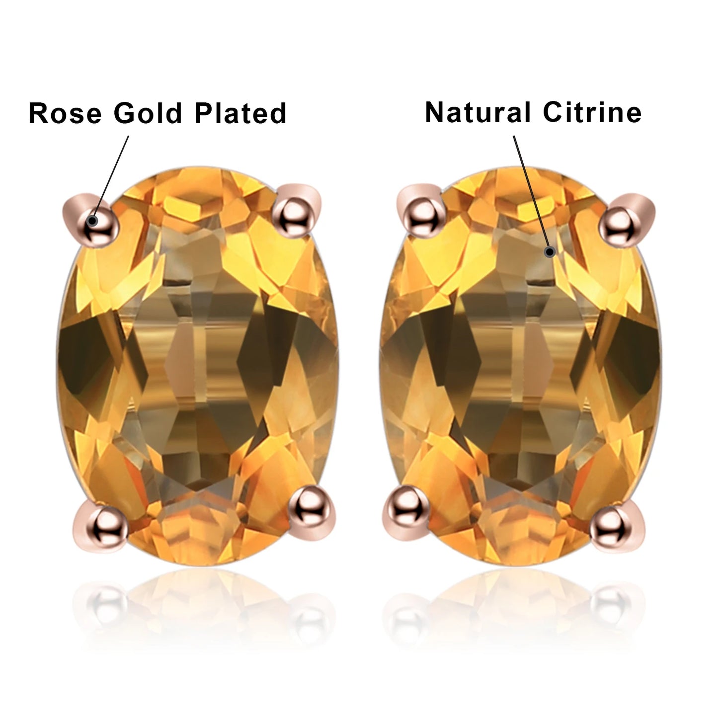 Fashionable, Bold and Beautiful DressJewelryPalace Rose Gold Yellow Gold Plated Oval Natural Amethyst Citrine Garnet Topaz Peridot 925 Sterling Silver Earrings Woman - Just The Fly Way