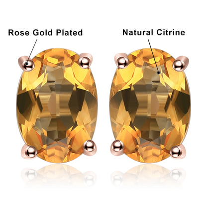 Fashionable, Bold and Beautiful DressJewelryPalace Rose Gold Yellow Gold Plated Oval Natural Amethyst Citrine Garnet Topaz Peridot 925 Sterling Silver Earrings Woman - Just The Fly Way