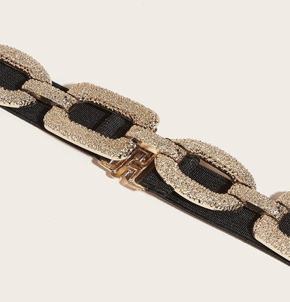 Elastic Link Chain, Splice Buckle, Waist Belt, Sparkle Accessories - Just The Fly Way