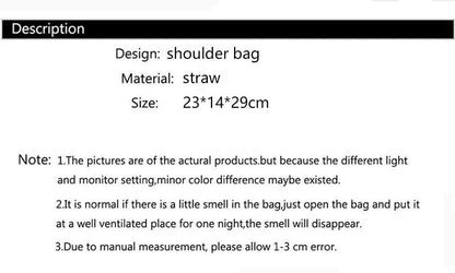 Women's Large Capacity Shoulder Bag with a Woven Basket Fashion - Just The Fly Way