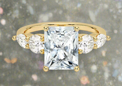 Shine Bright with Our 1CT Moissanite Engagement Ring for Glamorous Moments – 18K Gold Plated Silver - Just The Fly Way