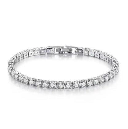 Solid 18K 14K Gold Moissanite Tennis Bracelet for Women D VVS1 Round 925 Sterling Silver Luxury Bracelet for Engagement - Just The Fly Way
