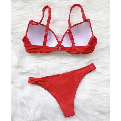 Chic Underwired Bikini Set with Brazilian Cut Bottom - Just The Fly Way