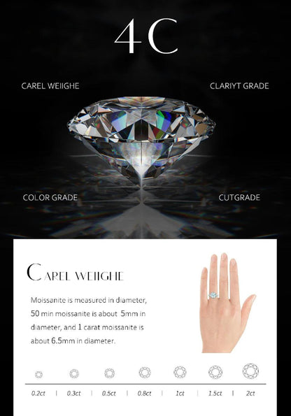 Moissanite 18k White Gold over S925 Sterling Silver Ring - Just The Fly Way