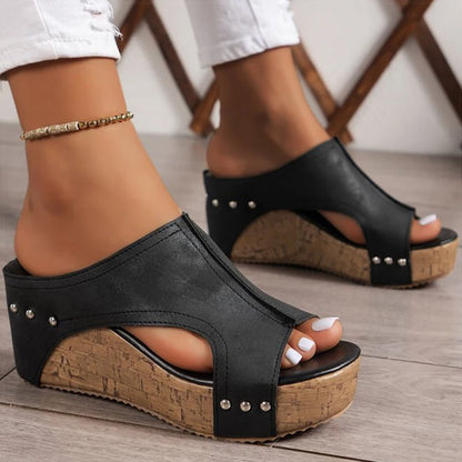 Fashionable, Bold and Beautiful DressWomen's Sandals High Heels Sandals With Wedges Shoes Woman Platform Sandals Summer Peep Toe Heeled Slippers Sandalias De Mujer