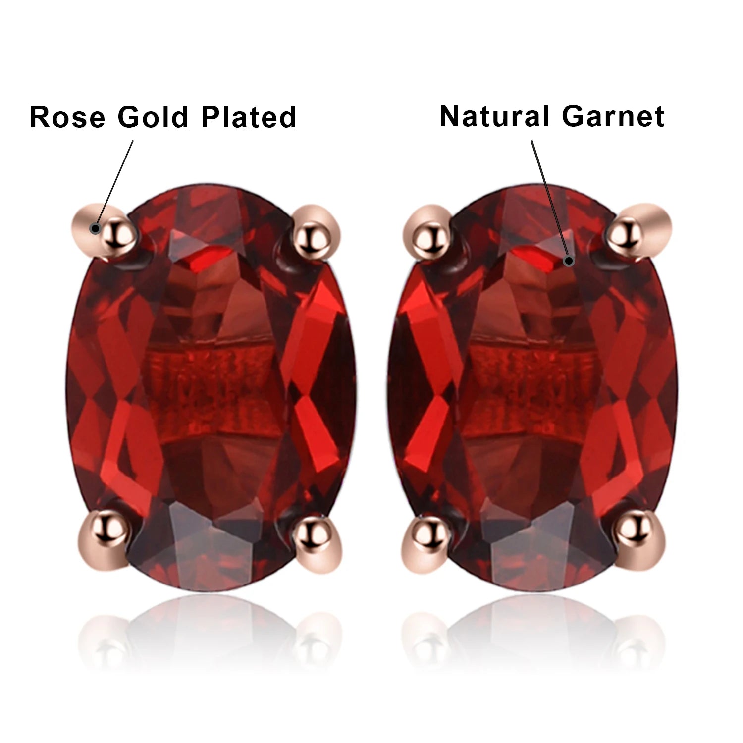 Fashionable, Bold and Beautiful DressJewelryPalace Rose Gold Yellow Gold Plated Oval Natural Amethyst Citrine Garnet Topaz Peridot 925 Sterling Silver Earrings Woman - Just The Fly Way