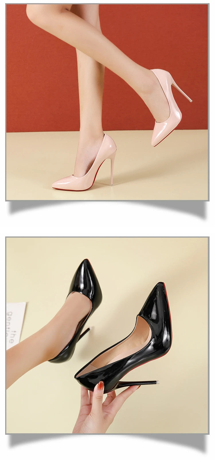 Fashionable, Bold and Beautiful DressTemperament 12cm Super High Thin Heels Shoes Women Pumps Pointed Toe Colorful Patent Leather Stiletto Wedding Shoe Size 45