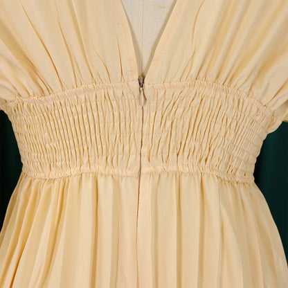 Elegant V-neck Solid Color Fashion Pleated Wide leg Jumpsuit, Pants Romper - Just The Fly Way