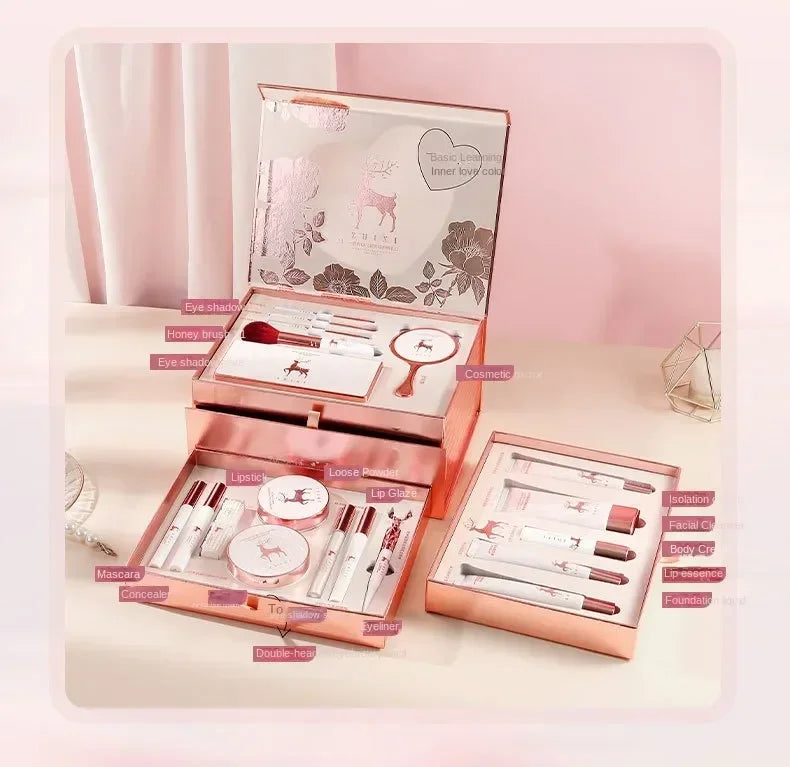 Fashionable, Bold and Beautiful Dress20 Pcs Makeup Set Box Full Mystery Box Lipstick Eyeshadow Set Skincare Products Cosmetics For Women Christmas Gifts Wholesale