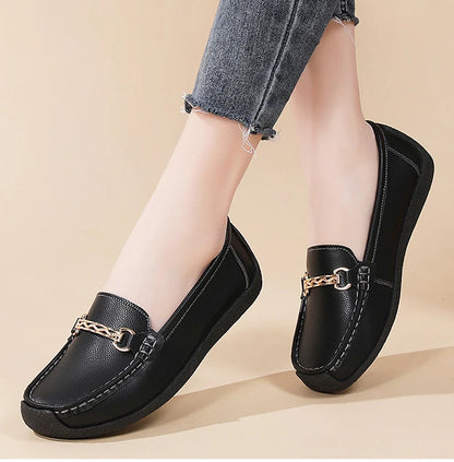 Fashionable, Bold and Beautiful DressWoman Shoes Leather Casual Shoes With Low Heels Loafers Women's Flats 2025 New Zapatos De Mujer Elegant Heel Footwear Women