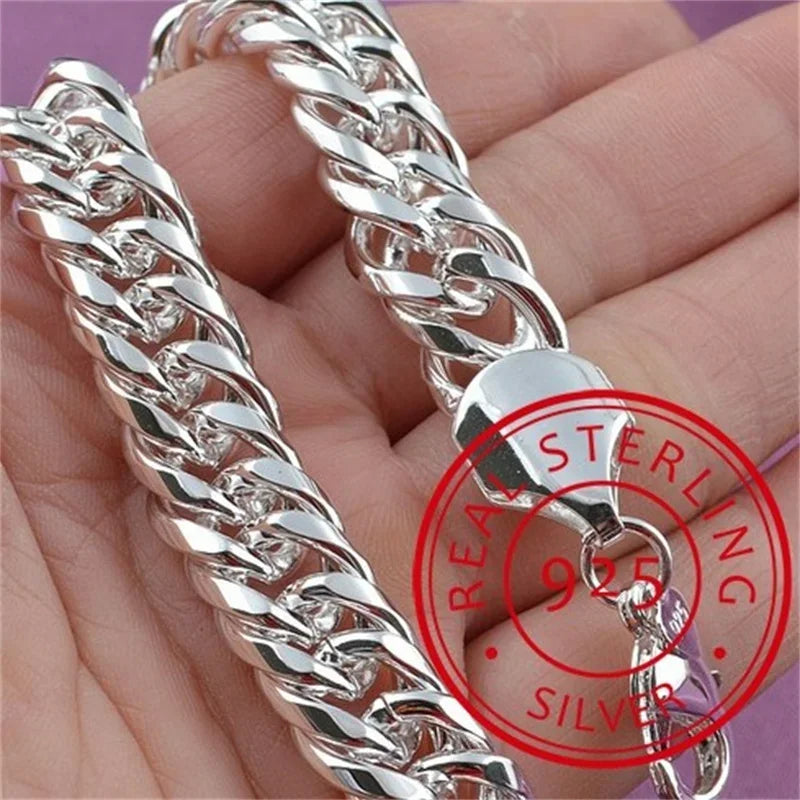 Shine On Sterling Silver Chain Bracelet for Men & Women - Perfect for Parties, Gifts & Weddings - Just The Fly Way