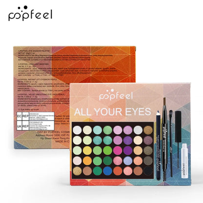 Fashionable, Bold and Beautiful DressPOPFEEL Eye Makeup Set, Eyeshadow Palette, Eyeliner, Mascara, Eyebrow Pencil, Makeup Tool Set Box, Gifts For Women