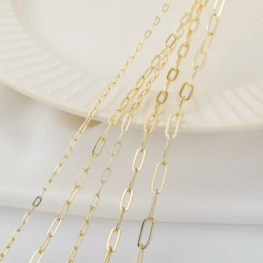 Shine On 18K Gold Plated Paperclip Chain for DIY Jewelry Lovers - Perfect for Necklaces & Bracelets - Just The Fly Way
