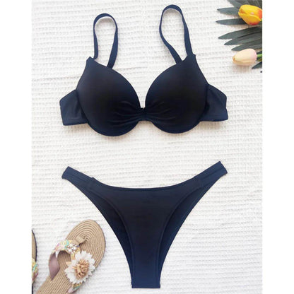 Chic Underwired Bikini Set with Brazilian Cut Bottom - Just The Fly Way