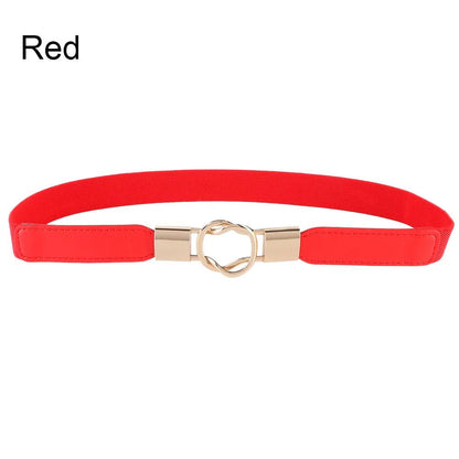 Women Elastic Thin Stretch Waistband Belt, Wrap Buckle - Just The Fly Way