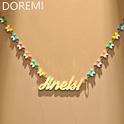 Fashionable, Bold and Beautiful DressDOREMI Colorful Butterfly Chains Custom Letters Gift Jewelry Set Personalized Name Kids Cute Necklace Bracelet Set - Just The Fly Way