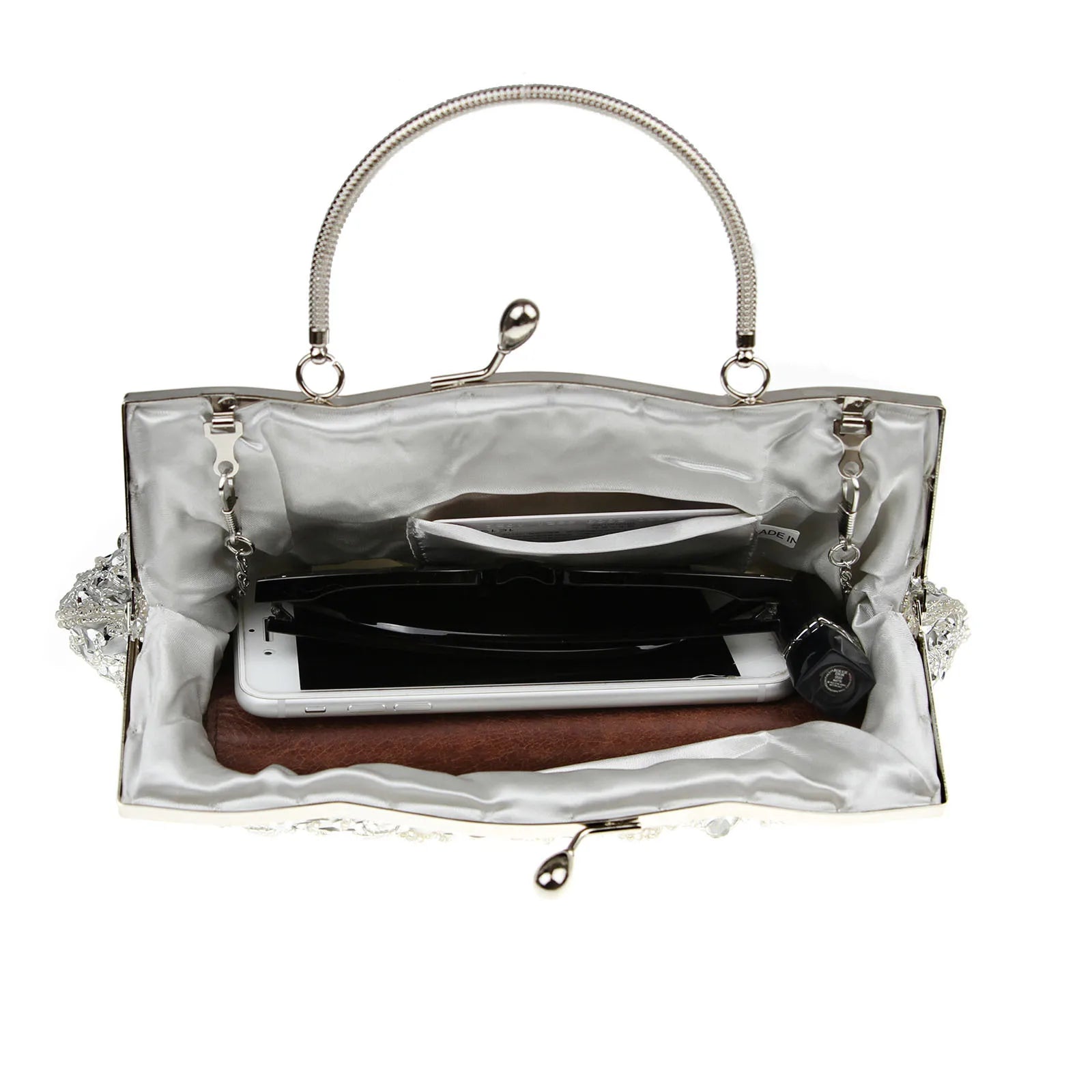 Women's Retro Small Totes Evening Bags Beaded Embroidered Ladies Clutch Purse Shoulder Chain Wedding Party Handbags Bags Purses - Just The Fly Way