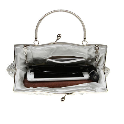 Women's Retro Small Totes Evening Bags Beaded Embroidered Ladies Clutch Purse Shoulder Chain Wedding Party Handbags Bags Purses - Just The Fly Way