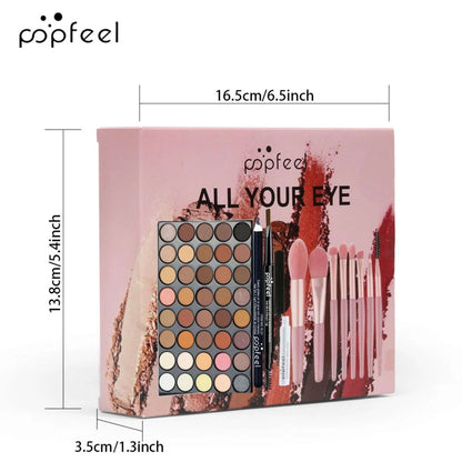 Fashionable, Bold and Beautiful DressPOPFEEL Eye Makeup Set 40 Color Eyeshadow Palette Eyebrow Pencil Eyeliner Pen Mascara With A Set Of Makeup Brushes Eye Cosmetics
