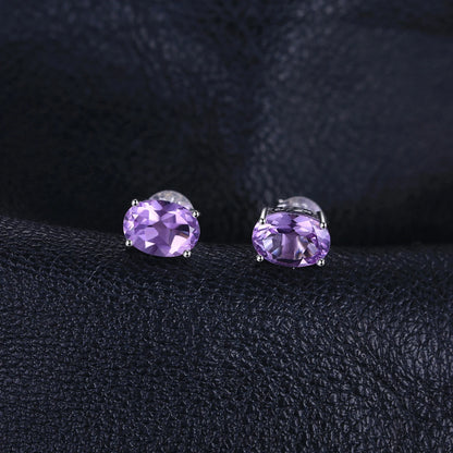 Fashionable, Bold and Beautiful DressJewelryPalace Rose Gold Yellow Gold Plated Oval Natural Amethyst Citrine Garnet Topaz Peridot 925 Sterling Silver Earrings Woman - Just The Fly Way