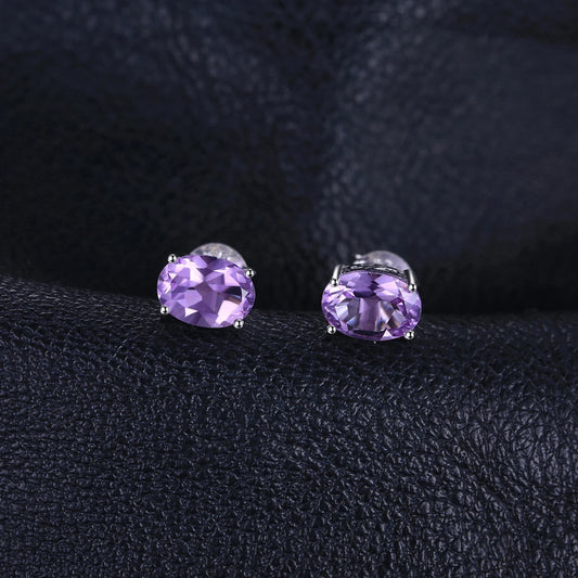 Fashionable, Bold and Beautiful DressJewelryPalace Rose Gold Yellow Gold Plated Oval Natural Amethyst Citrine Garnet Topaz Peridot 925 Sterling Silver Earrings Woman - Just The Fly Way