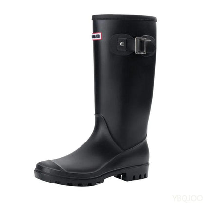 Women's Rain Boots, New Anti-slip, High Boots, Solid Color, Waterproof Footwear - Just The Fly Way
