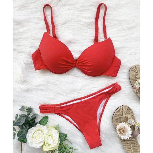 Chic Underwired Bikini Set with Brazilian Cut Bottom - Just The Fly Way