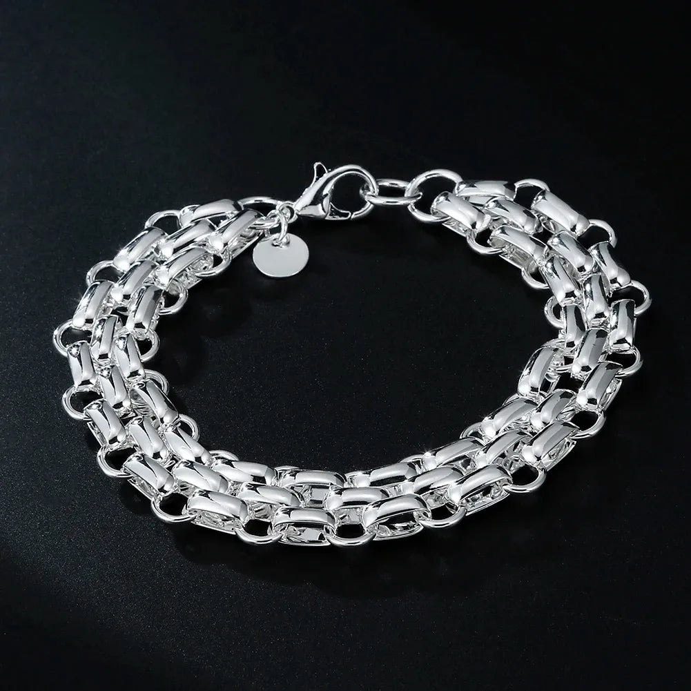 Shine On Sterling Silver Chain Bracelet for Men & Women - Perfect for Parties, Gifts & Weddings - Just The Fly Way