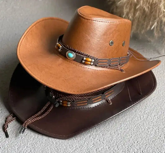 YeaHaw Cowgirl!! Ride in Style While Wearing This Vintage Faux Leather Hat - Just The Fly Way
