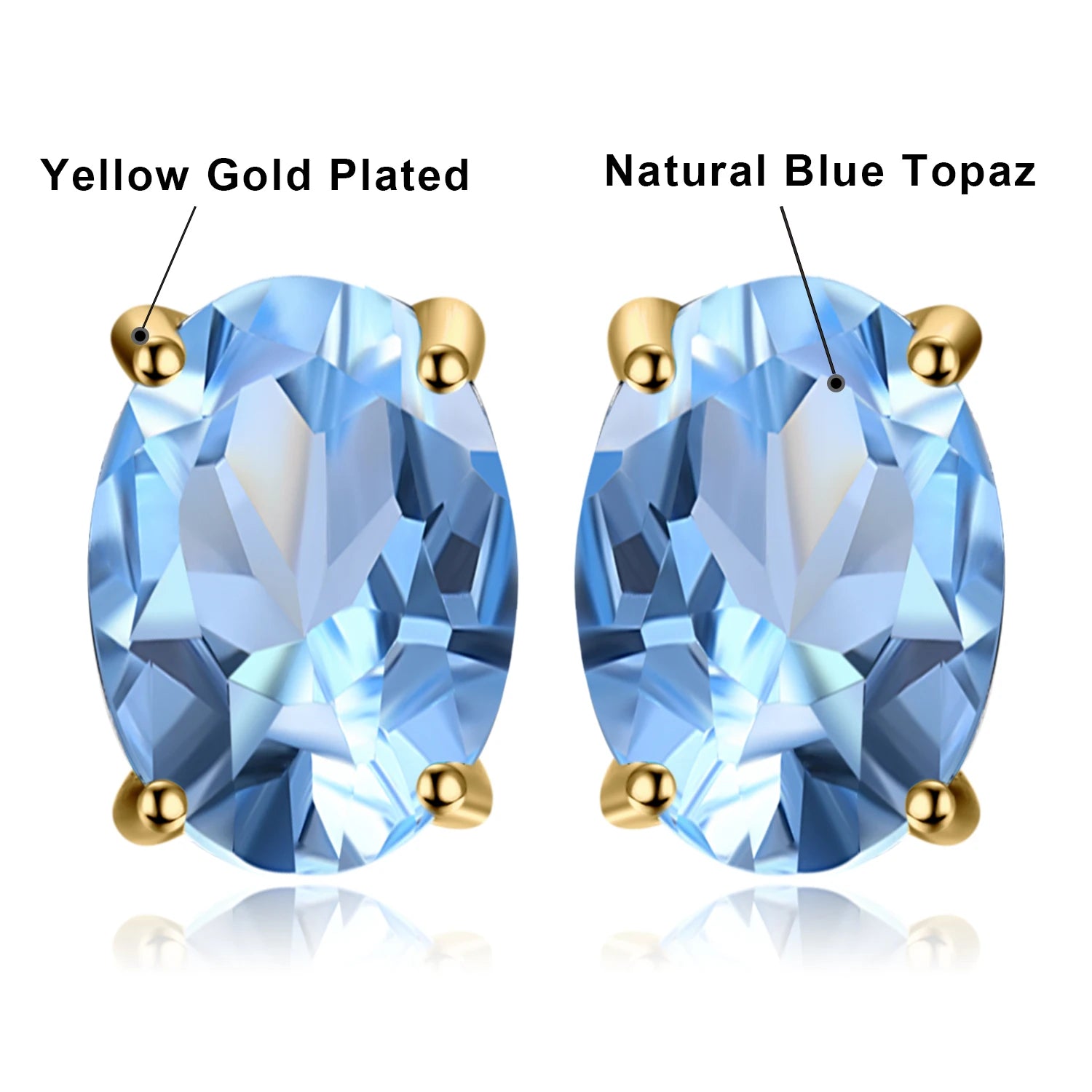 Fashionable, Bold and Beautiful DressJewelryPalace Rose Gold Yellow Gold Plated Oval Natural Amethyst Citrine Garnet Topaz Peridot 925 Sterling Silver Earrings Woman - Just The Fly Way