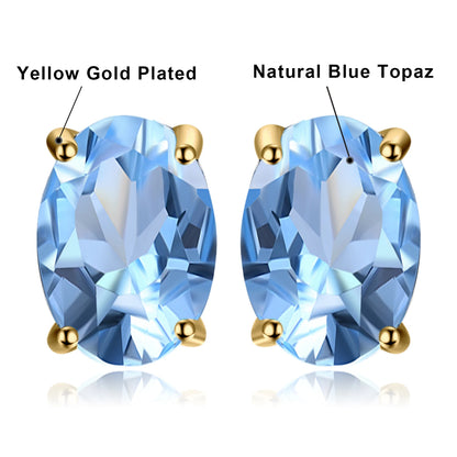 Fashionable, Bold and Beautiful DressJewelryPalace Rose Gold Yellow Gold Plated Oval Natural Amethyst Citrine Garnet Topaz Peridot 925 Sterling Silver Earrings Woman - Just The Fly Way