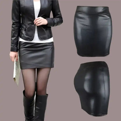 Upgrade Your Style with Our High Waist Faux Leather Mini Skirt - Just The Fly Way