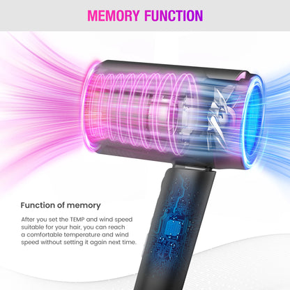 Hair Dryer with LED Display – Sejoy High Speed 1800W Compact Negative Ion Blow Dryer for Fast, Smooth Drying and Travel-Friendly Design - Just The Fly Way