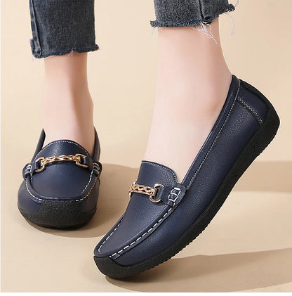 Fashionable, Bold and Beautiful DressWoman Shoes Leather Casual Shoes With Low Heels Loafers Women's Flats 2025 New Zapatos De Mujer Elegant Heel Footwear Women