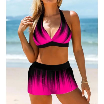 Fashionable, Bold and Beautiful DressWomen Beachwear Stripe Navy Blue Ladies Vest Tankini Swimwear Bathing Suit Two Pieces Bikini Set Swimsuits Beach Beachwear S-6XL