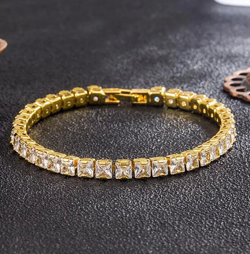 Solid 18K 14K Gold Moissanite Tennis Bracelet for Women D VVS1 Round 925 Sterling Silver Luxury Bracelet for Engagement - Just The Fly Way