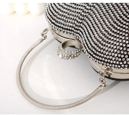 Rhinestone Evening Bag Heart Pattern Rhinestone Tassel, - Just The Fly Way