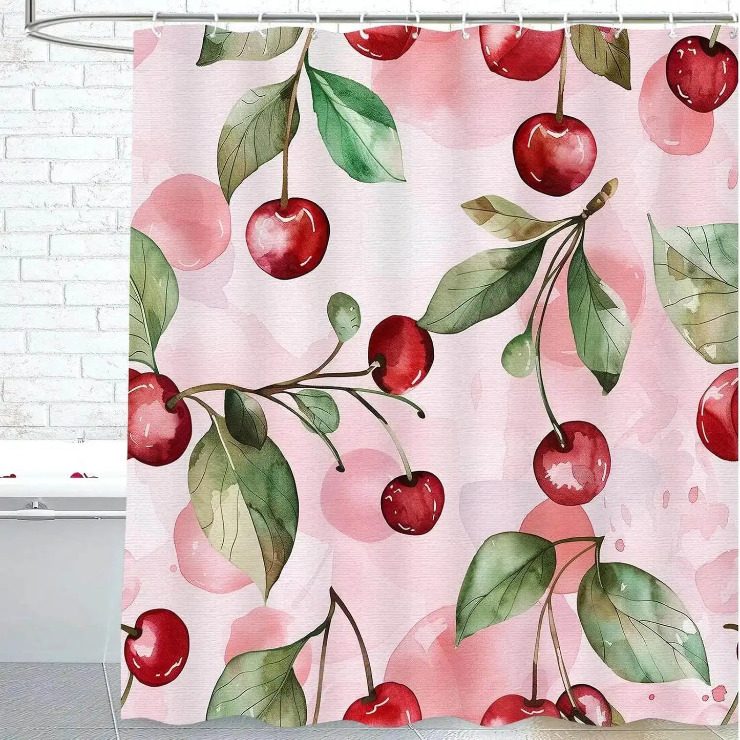 Cherry Shower Curtain for Bathroom - Just The Fly Way