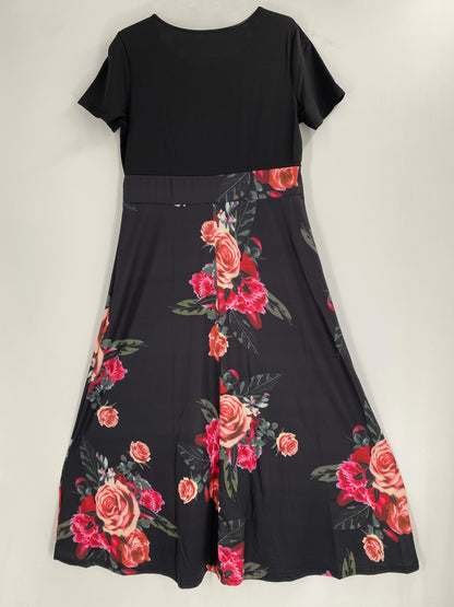 Large Size Polka Dot Print Seam Dress, Dignified And Elegant Slim Round Neck Short-sleeved Vest Dress, Spring And Summer, Women' - Just The Fly Way