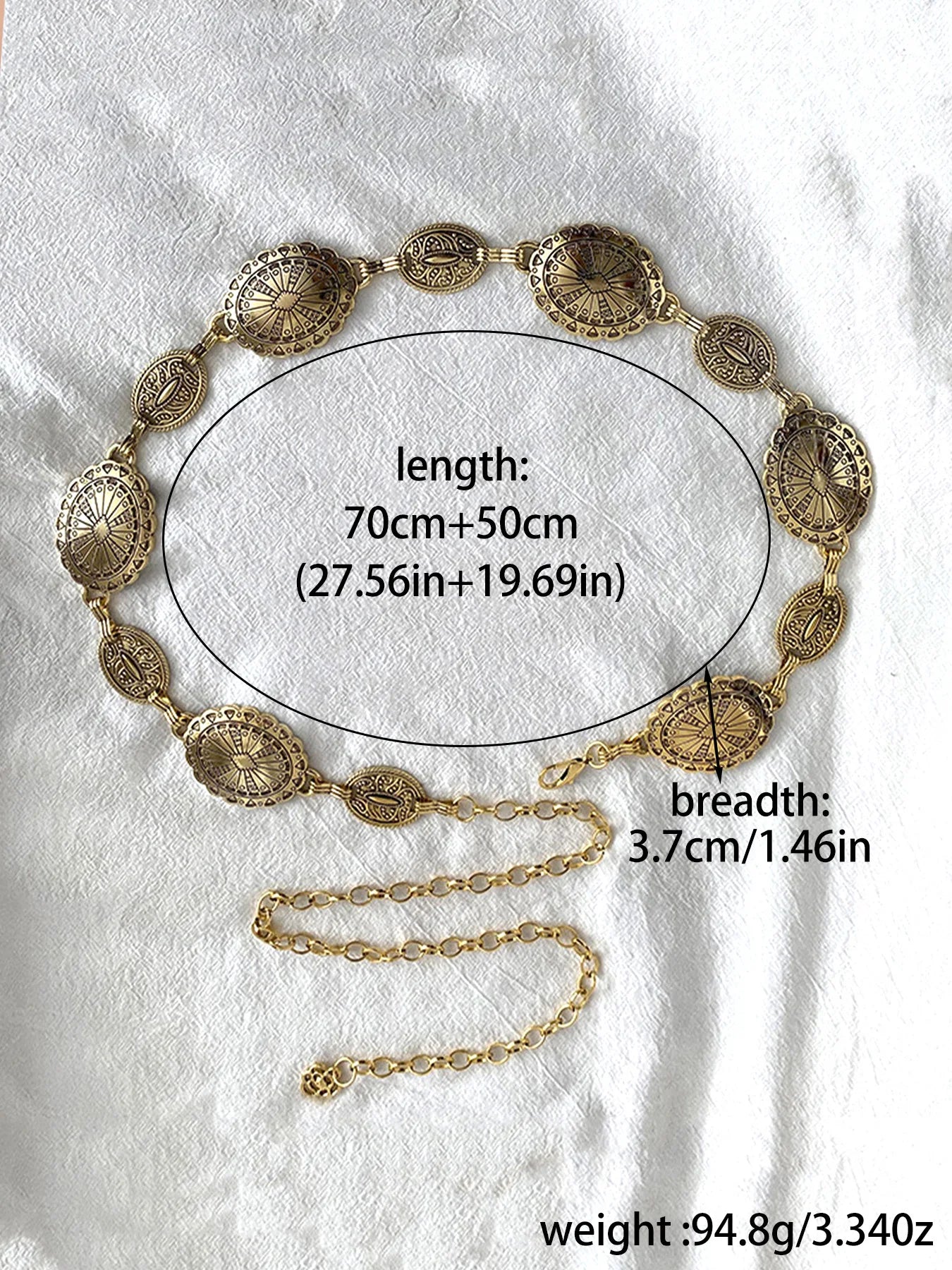 Bohemian Style High-end Silver or Gold Metal Chain Belt