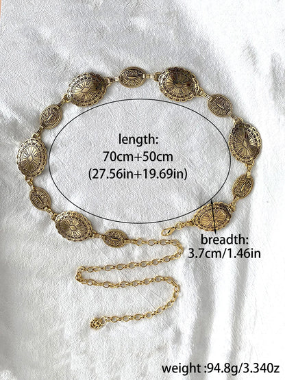 Bohemian Style High-end Silver or Gold Metal Chain Belt