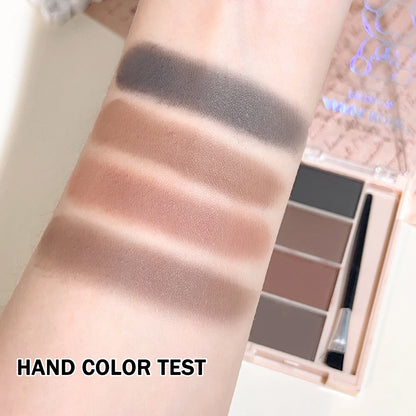 Fashionable, Bold and Beautiful DressA set of 4-color eyebrow powder trays with brushes in gray and brown matte tones for long-lasting color rendering, filling and s