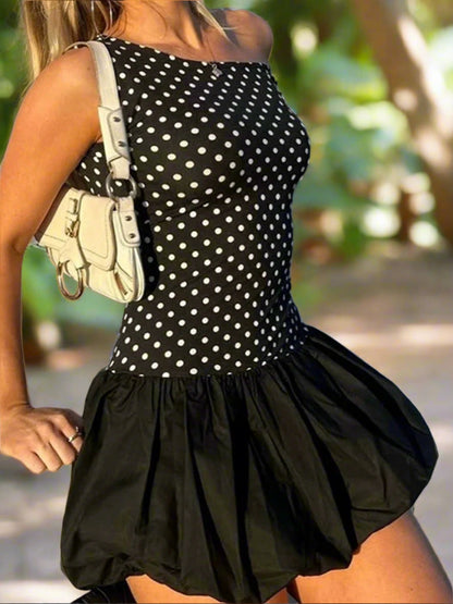 Chic Sleeveless Mini Dress with Floral Pattern, V-Neck, and A-Line Cut Perfect for Summer Gatherings - Just The Fly Way