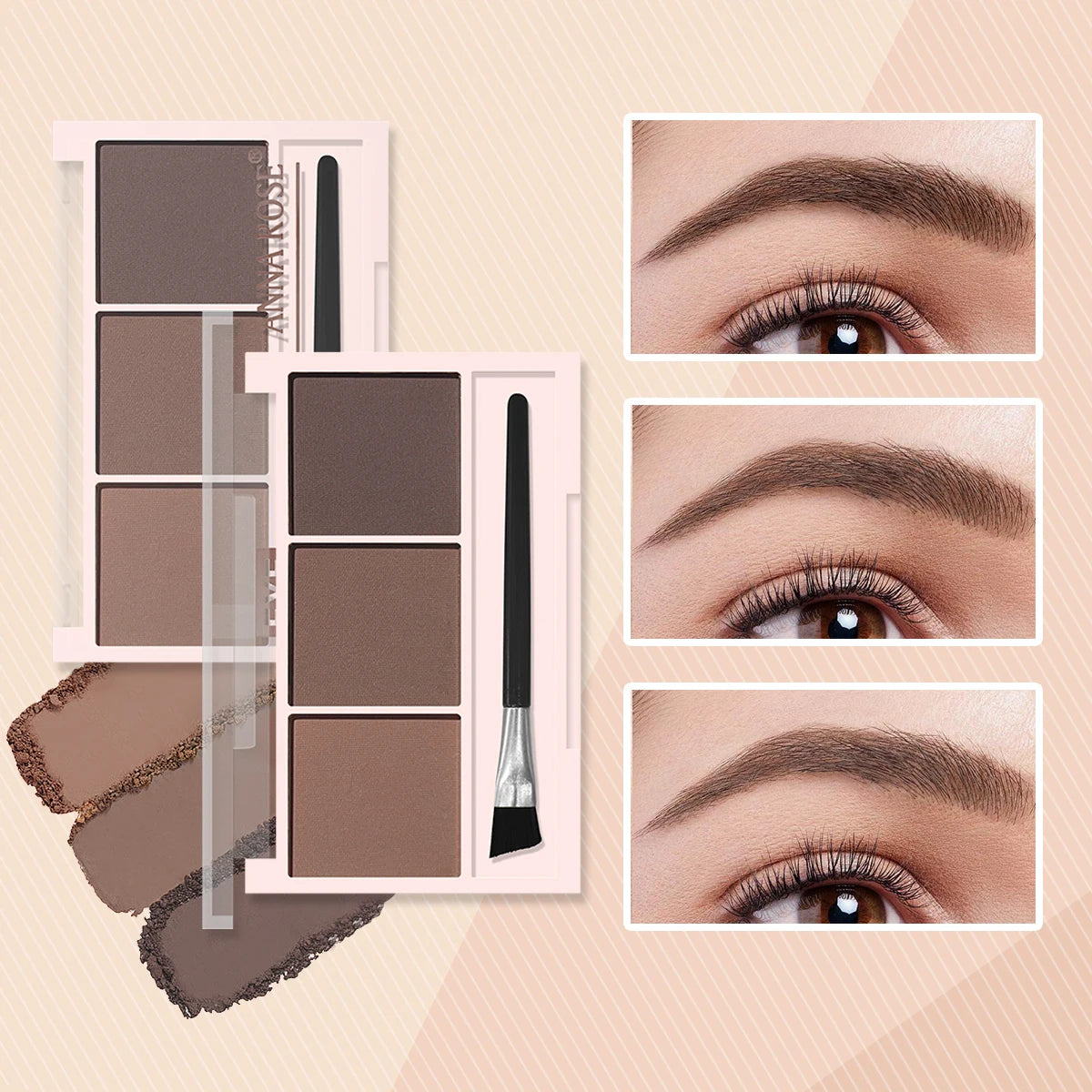 Fashionable, Bold and Beautiful DressThree-color eyebrow powder shadow three-dimensional eyebrow shape waterproof and sweat-proof natural long-lasting eyebrow powder