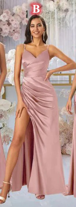 Variations of Rose Gold Spaghetti Strap Mermaid Style Dress with High Split up the Lower Skirt, with Long Length Party Dress by Rose Gold Spaghetti Strap Mermaid Style Dress with High Split up the Lower Skirt, with Long Length Party DressApparel & Accessories > Clothing > Dressesrose-gold-bridesmaid-dreses-pleat-mermaid-high-split-long-customized-spaghetti-straps-sheath-maid-of-honor-wedding-party-dressDress