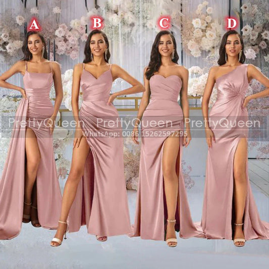 Variations of Rose Gold Spaghetti Strap Mermaid Style Dress with High Split up the Lower Skirt, with Long Length Party Dress by Rose Gold Spaghetti Strap Mermaid Style Dress with High Split up the Lower Skirt, with Long Length Party DressApparel & Accessories > Clothing > Dressesrose-gold-bridesmaid-dreses-pleat-mermaid-high-split-long-customized-spaghetti-straps-sheath-maid-of-honor-wedding-party-dressDress