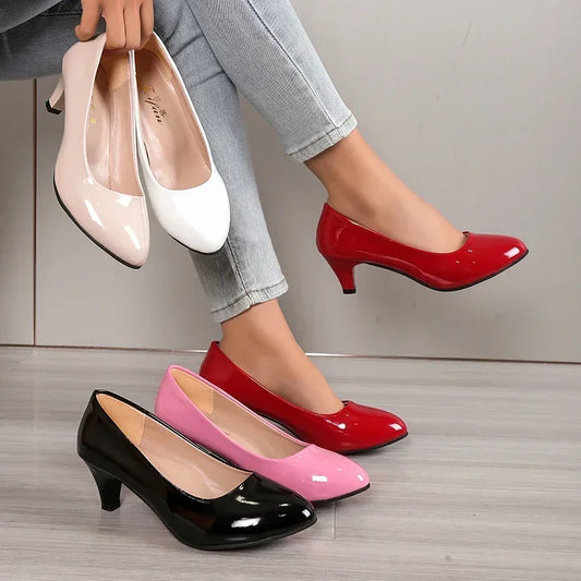 Fashionable, Bold and Beautiful DressWomen Pumps Nude Shallow Mouth Women Shoes New Fashion Office Work Wedding Party Shoes Ladies Low Heel Shoes Summer Heels Woeman